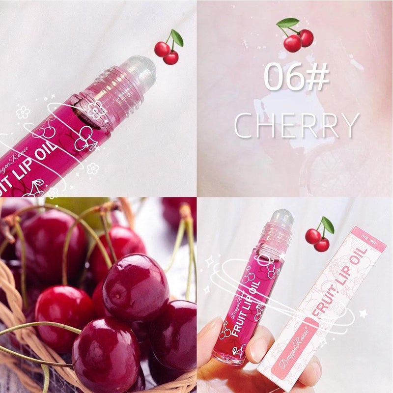 Roll-on lip oil, moisturizing and hydrating lip balm, colorless and transparent fruit and avocado lip oil.